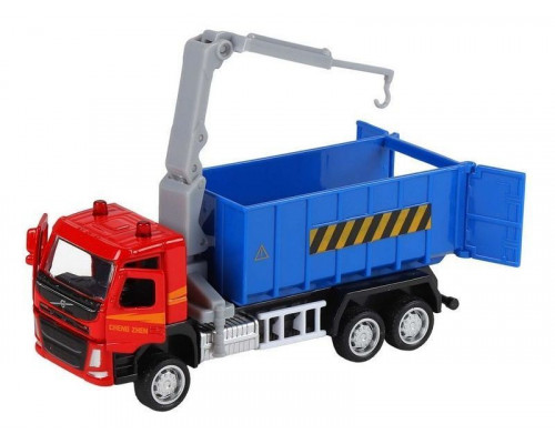 Машина АВТОПАНОРАМА VOLVO FM Мусоровоз, синий, 1/72, инерция, в/к 17,5*13*6,5 см