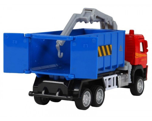 Машина АВТОПАНОРАМА VOLVO FM Мусоровоз, синий, 1/72, инерция, в/к 17,5*13*6,5 см