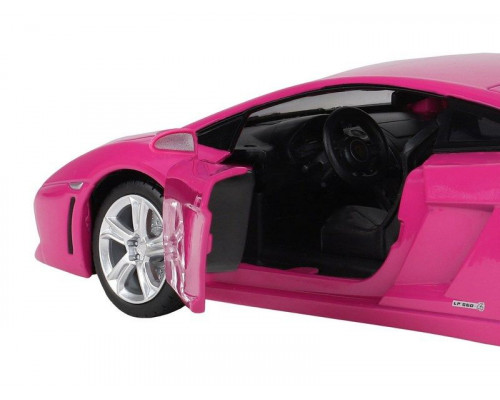 Машина АВТОПАНОРАМА Lamborghini Gallardo, розовый, 1/24, свет, звук, в/к 24,5*12,5*10,5 см