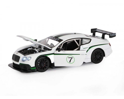 Машина АВТОПАНОРАМА Bentley Continental GT3 Concept, белый, 1/24, в/к 24,5*12,5*10,5 см