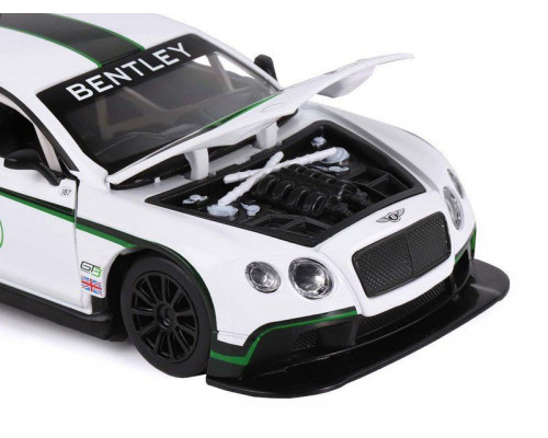 Машина АВТОПАНОРАМА Bentley Continental GT3 Concept, белый, 1/24, в/к 24,5*12,5*10,5 см