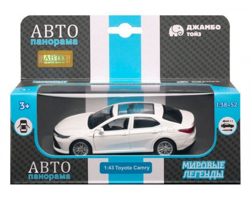 Машина АВТОПАНОРАМА Toyota Camry, белый, 1/43, откр. двери, инерция, в/к 17,5*12,5*6,5 см