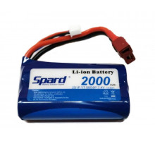 Аккумулятор Li-Ion Spard 2000mAh, 7,4V, 15C, T‐plug для Remo Hobby 1/16, Himoto 1/18