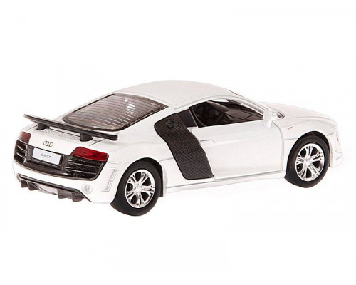 Машина АВТОПАНОРАМА Audi R8 GT, белый металлик, 1/43, инерция, в/к 17,5*12,5*6,5 см