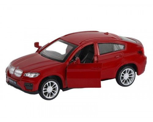 Машина АВТОПАНОРАМА BMW X6, красный, 1/43, инерция, в/к 17,5*12,5*6,5 см