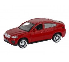 Машина "АВТОПАНОРАМА" BMW X6, красный, 1/43, инерция, в/к 17,5*12,5*6,5 см