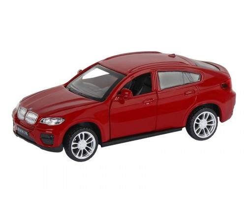 Машина АВТОПАНОРАМА BMW X6, красный, 1/43, инерция, в/к 17,5*12,5*6,5 см