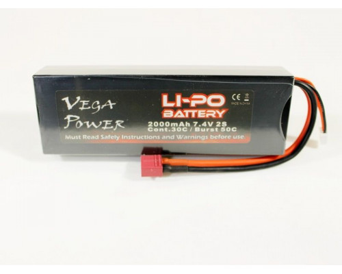 Аккумулятор Li-Po 2000mAh, 7,4V для Himoto 1/10