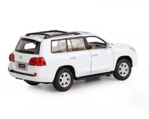 Машина АВТОПАНОРАМА Lexus LX570, белый, 1/32, свет, звук, инерция, в/к 17,5*13,5*9 см