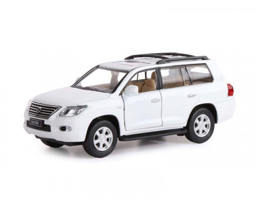 Машина АВТОПАНОРАМА Lexus LX570, белый, 1/32, свет, звук, инерция, в/к 17,5*13,5*9 см