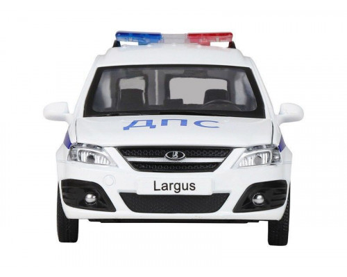 Машина АВТОПАНОРАМА LADA LARGUS Полиция, 1/24, свет, звук, инерция, в/к 24,5*12,5*10,5 см