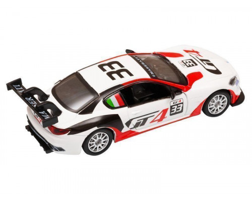 Машина АВТОПАНОРАМА Maserati Gran Turismo MC GT4, белый, 1/43, откр. двери, в/к 17,5*12,5*6,5 см