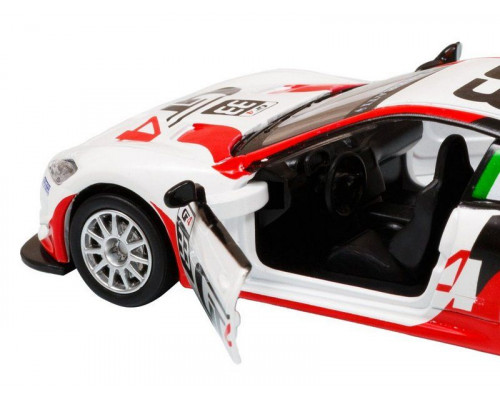 Машина АВТОПАНОРАМА Maserati Gran Turismo MC GT4, белый, 1/43, откр. двери, в/к 17,5*12,5*6,5 см