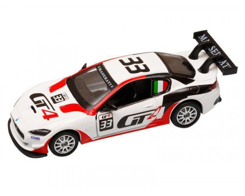 Машина АВТОПАНОРАМА Maserati Gran Turismo MC GT4, белый, 1/43, откр. двери, в/к 17,5*12,5*6,5 см