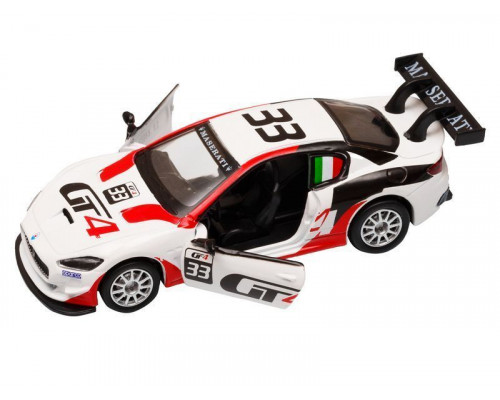 Машина АВТОПАНОРАМА Maserati Gran Turismo MC GT4, белый, 1/43, откр. двери, в/к 17,5*12,5*6,5 см