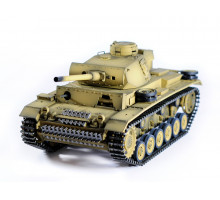 Р/У танк Taigen 1/16 Panzerkampfwagen III (Германия) дым, свет (для ИК боя) V3 2.4G RTR пустыня