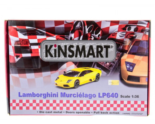 Машина Kinsmart LAMBORGHINI MURCIELAGO LP640 инерция (1/12шт.) 1:36 б/к