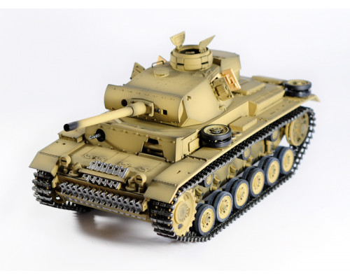 Р/У танк Taigen 1/16 Panzerkampfwagen III (Германия) дым, свет V3 2.4G RTR пустыня