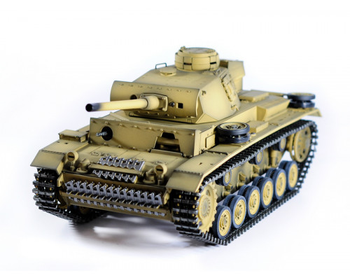 Р/У танк Taigen 1/16 Panzerkampfwagen III (Германия) дым, свет V3 2.4G RTR пустыня