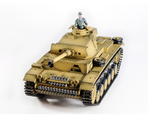 Р/У танк Taigen 1/16 Panzerkampfwagen III (Германия) дым, свет V3 2.4G RTR пустыня