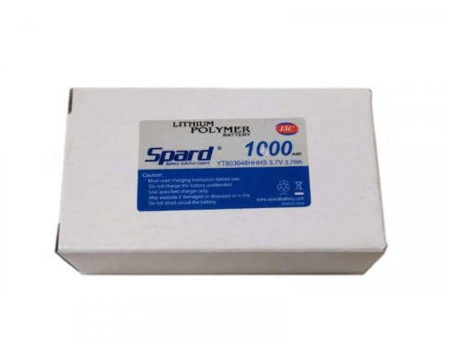 Аккумулятор Li-Po Spard 1000mAh, 3,7V, 10C, JST