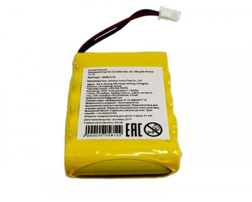 Аккумулятор Ni-Cd 400mAh, 6V, SM для Huina 1510