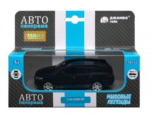 Машина АВТОПАНОРАМА Audi Q7, черный, 1/43, инерция, откр. двери, в/к 17,5*12,5*6,5 см