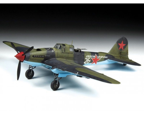 Сборная модель ZVEZDA Советский двухместный штурмовик Ил-2 (обр. 1943), 1/48