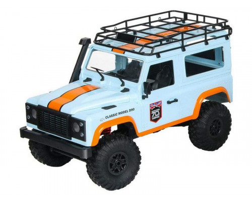 Радиоуправляемая машина MN MODEL английский внедорожник Defender  D90 (голубой) 4WD 2.4G 1/12 RTR