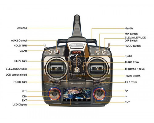 Аппаратура радиоуправления Walkera Devo F7DS 2.4G 7ch Rx Tx