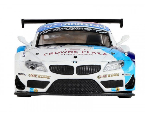 Машина АВТОПАНОРАМА BMW Z4 GT3, белый, 1/32, свет, звук, инерция, в/к 17,5*13,5*9 см