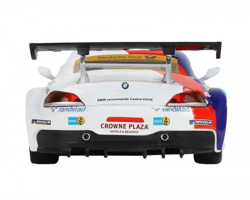 Машина АВТОПАНОРАМА BMW Z4 GT3, белый, 1/32, свет, звук, инерция, в/к 17,5*13,5*9 см