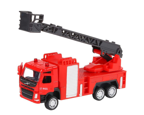 Машина АВТОПАНОРАМА VOLVO FM Пожарная служба, красный, 1/72, инерция, в/к 17,5*13*6,5 см