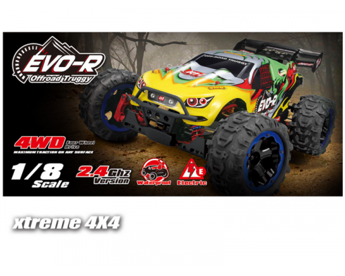 Радиоуправляемая трагги Remo Hobby EVO-R TWINS MOTOR (зеленая) 4WD 2.4G 1/8 RTR