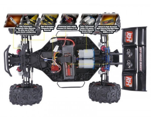 Радиоуправляемая трагги Remo Hobby EVO-R TWINS MOTOR (зеленая) 4WD 2.4G 1/8 RTR