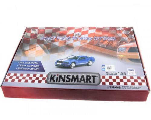 Машина Kinsmart 1:38 Shelby GT500 2007 иннерция (1/12шт.) б/к