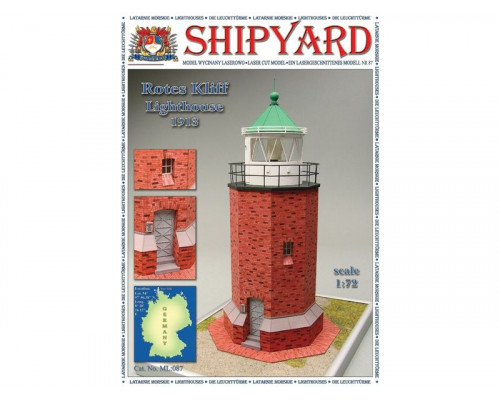 Сборная картонная модель Shipyard маяк Rotes Kliff Lighthouse (№87), 1/72