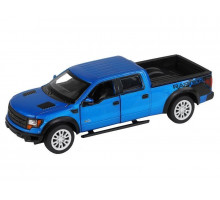 Машина "АВТОПАНОРАМА" Ford F-150 SVT Raptor, синий, 1/34, свет, звук, инерция, в/к 20*10*11 см