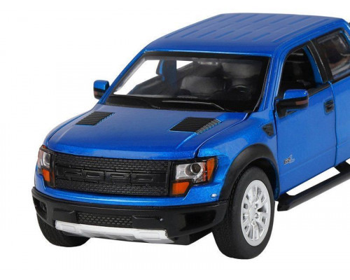 Машина АВТОПАНОРАМА Ford F-150 SVT Raptor, синий, 1/34, свет, звук, инерция, в/к 20*10*11 см