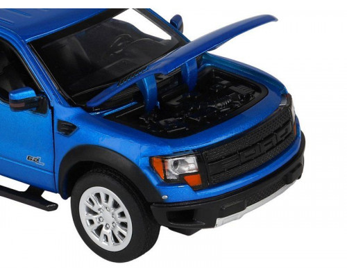 Машина АВТОПАНОРАМА Ford F-150 SVT Raptor, синий, 1/34, свет, звук, инерция, в/к 20*10*11 см