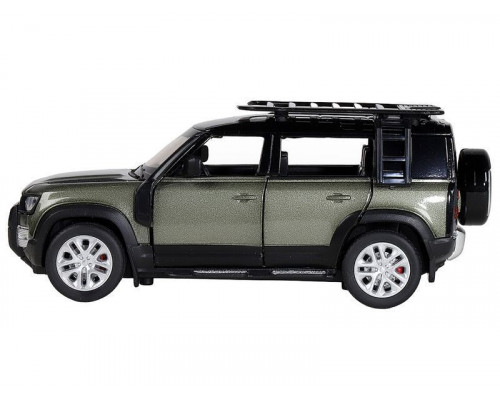 Машина АВТОПАНОРАМА Land Rover Defender 110, 1/32, зеленый, свет, звук, в/к 17,5*13,5*9 см