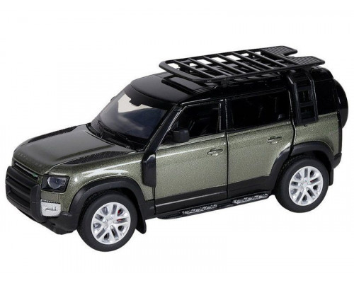 Машина АВТОПАНОРАМА Land Rover Defender 110, 1/32, зеленый, свет, звук, в/к 17,5*13,5*9 см