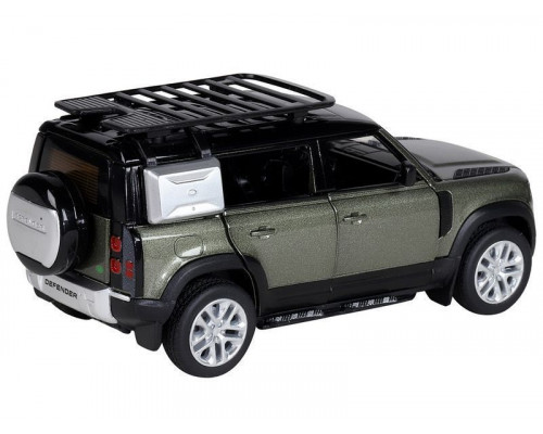 Машина АВТОПАНОРАМА Land Rover Defender 110, 1/32, зеленый, свет, звук, в/к 17,5*13,5*9 см