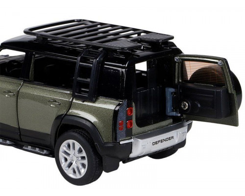 Машина АВТОПАНОРАМА Land Rover Defender 110, 1/32, зеленый, свет, звук, в/к 17,5*13,5*9 см