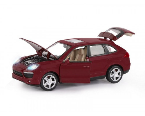 Машина АВТОПАНОРАМА Porsche Cayenne S, бордовый, 1/24, в/к 24,5*12,5*10,5 см