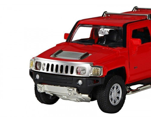 Машина АВТОПАНОРАМА Hummer H3, красный, 1/32, свет, звук, инерция, в/к 17,5*13,5*9 см