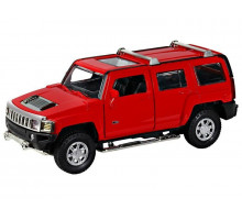 Машина "АВТОПАНОРАМА" Hummer H3, красный, 1/32, свет, звук, инерция, в/к 17,5*13,5*9 см