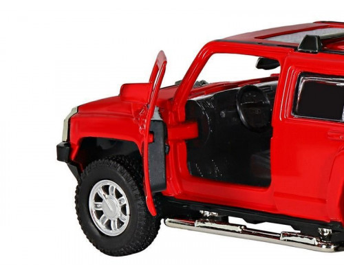 Машина АВТОПАНОРАМА Hummer H3, красный, 1/32, свет, звук, инерция, в/к 17,5*13,5*9 см