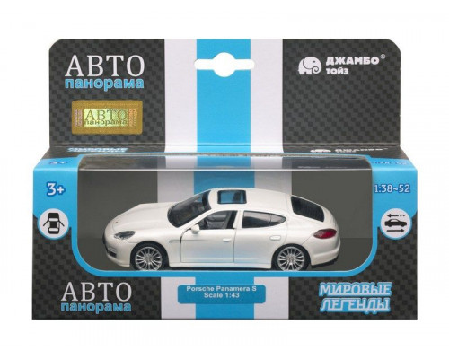 Машина АВТОПАНОРАМА Porsche Panamera S, белый, 1/43, инерция, в/к 17,5*12,5*6,5 см