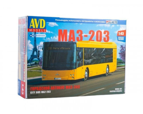 Сборная модель AVD Городской автобус МАЗ-203, 1/43